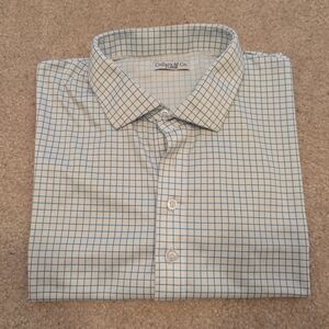 Collar & Co. Men's Dress Collar Blue Checkered Polo Shirt